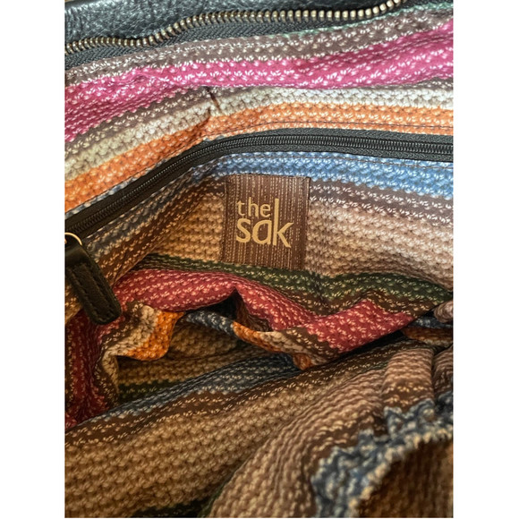 The Sak Black Leaather Purse Multicolor Interior - Picture 4 of 9